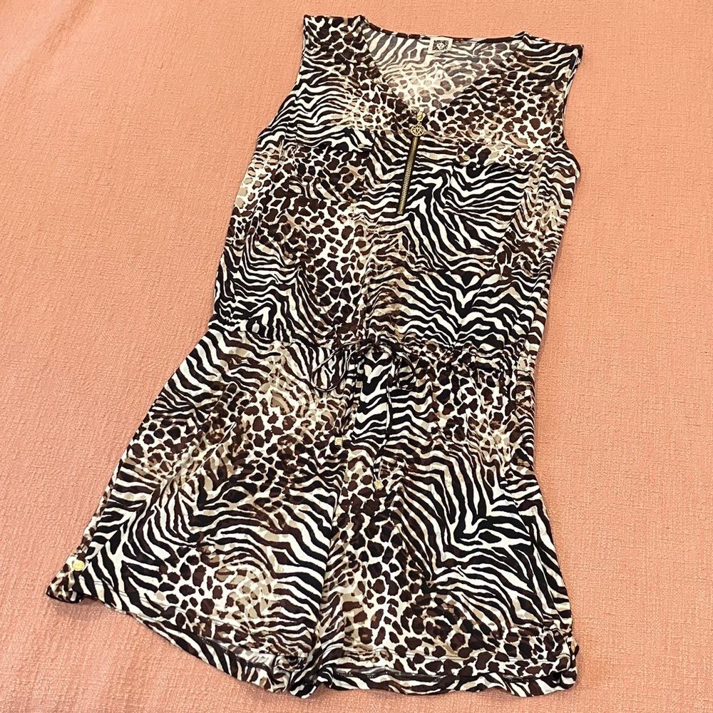 Anne Klein large wm’s Animal Print shorts Jumpsuit